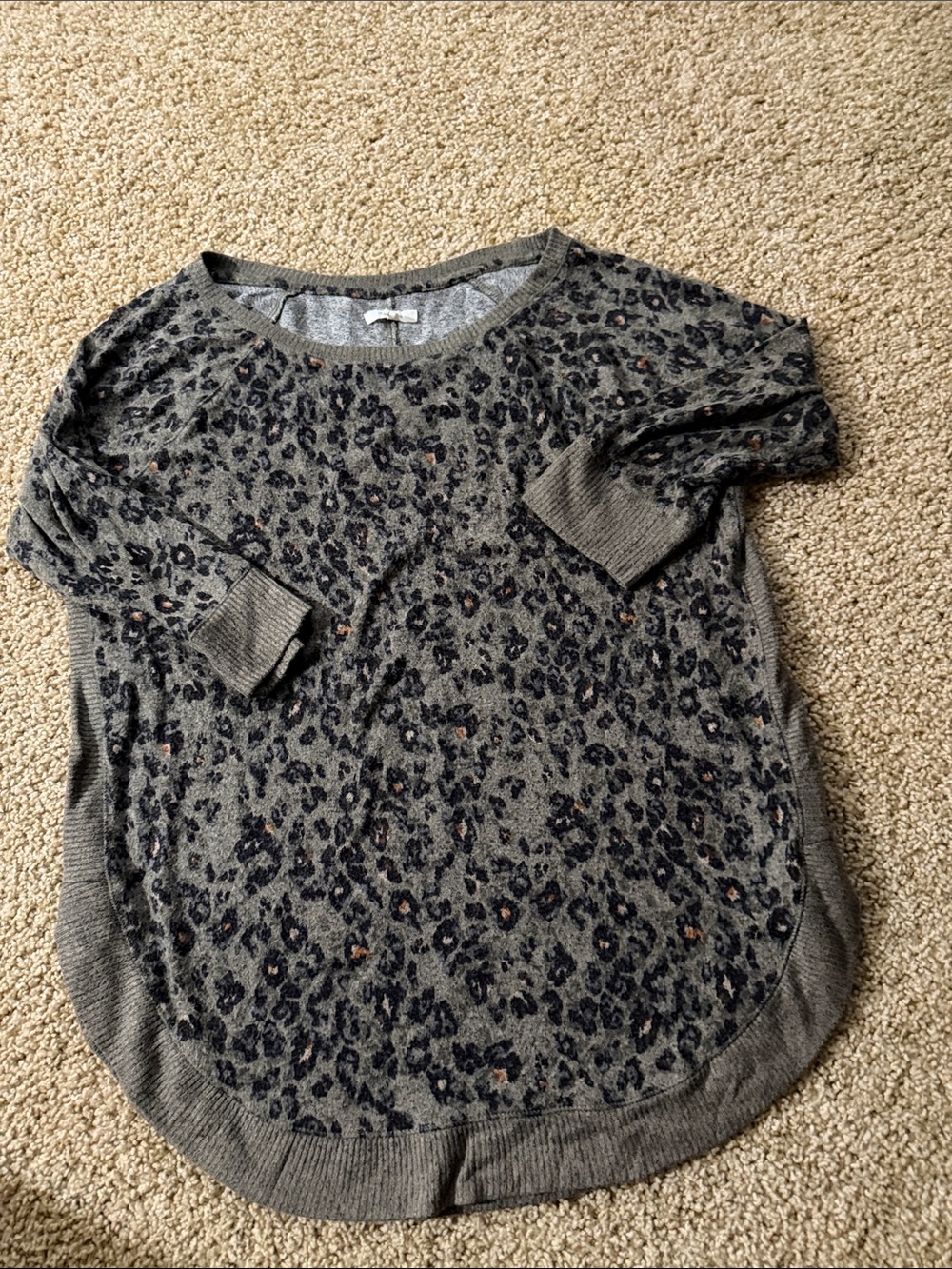 Maurices Olive Green Leopard Print Pullover